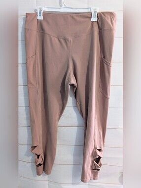 Joe Fresh Blush Beige Sculpting High-Rise Leggings with Side Pockets Size 1X